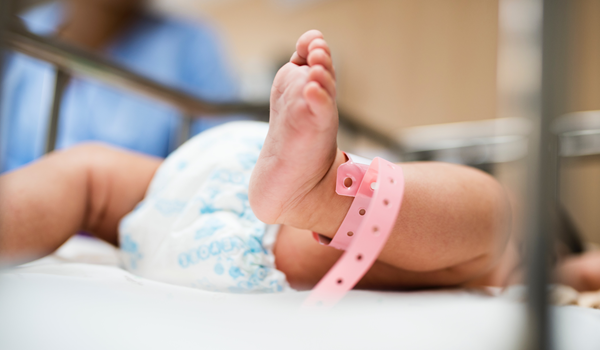 a close up of a babies feet